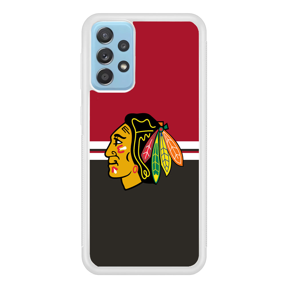 Hockey Chicago Blackhawks NHL 001 Samsung Galaxy A72 Case-Phone Case-Rubber White (2D Case)-Altracase