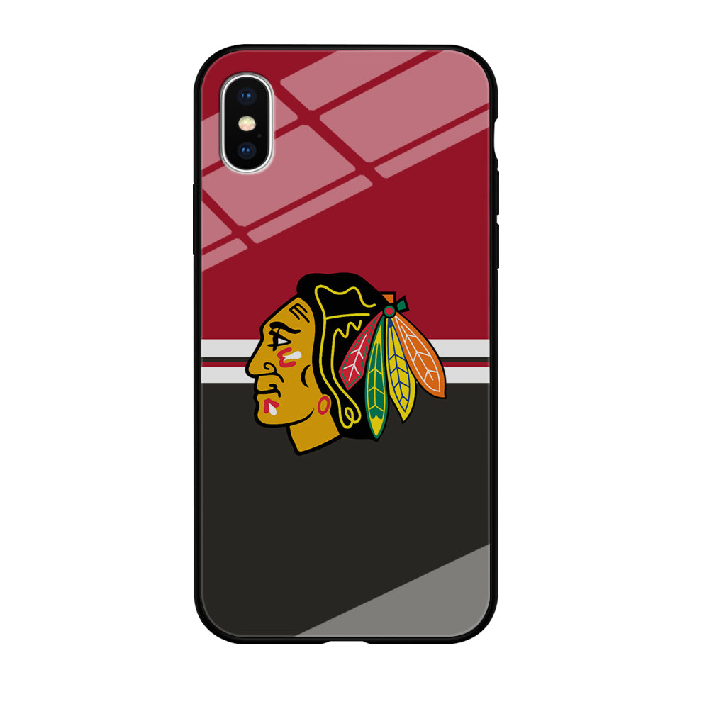 Hockey Chicago Blackhawks NHL 001 iPhone Xs Case-Phone Case-Tempered Glass Case-Altracase