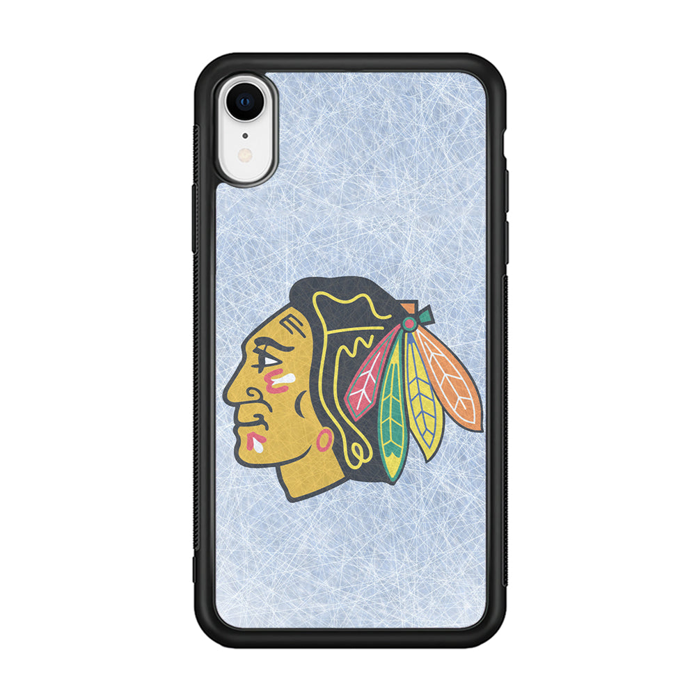 Hockey Chicago Blackhawks NHL 002 iPhone XR Case-Phone Case-Rubber Black (2D Case)-Altracase