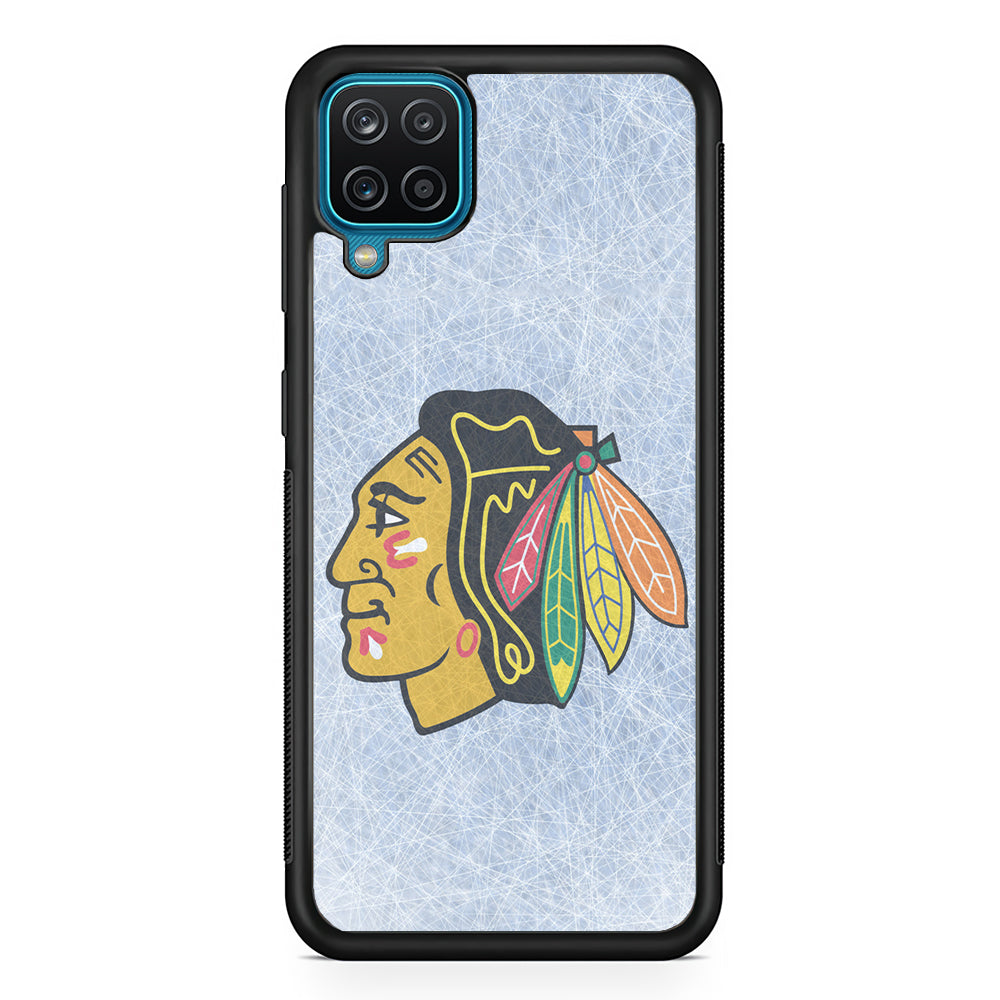 Hockey Chicago Blackhawks NHL 002 Samsung Galaxy A12 Case-Phone Case-Rubber Black (2D Case)-Altracase