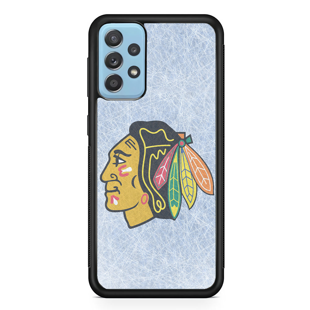 Hockey Chicago Blackhawks NHL 002 Samsung Galaxy A72 Case-Phone Case-Rubber Black (2D Case)-Altracase