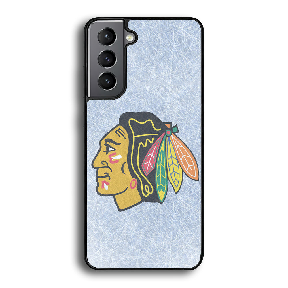 Hockey Chicago Blackhawks NHL 002 Samsung Galaxy S25 Case-Phone Case-Rubber Black (2D Case)-Altracase