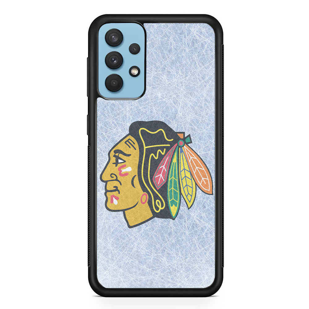 Hockey Chicago Blackhawks NHL 002 Samsung Galaxy A32 Case-Phone Case-Rubber Black (2D Case)-Altracase