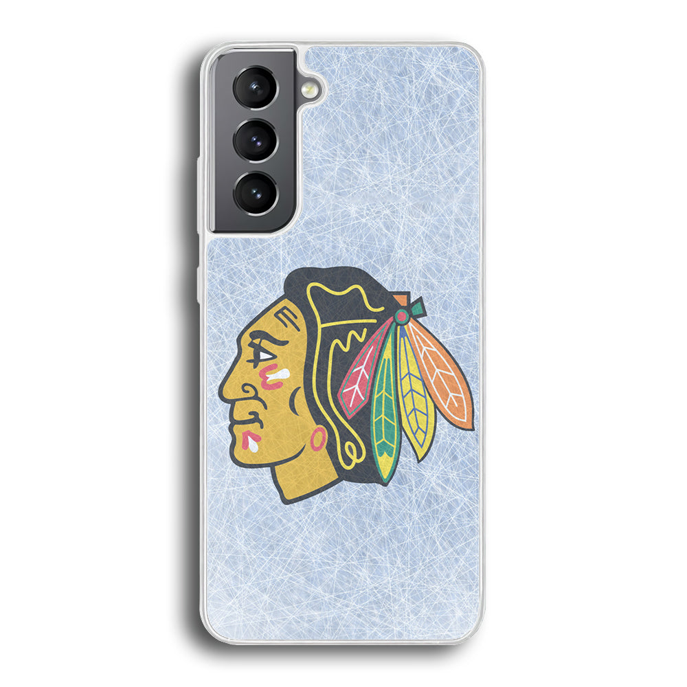 Hockey Chicago Blackhawks NHL 002 Samsung Galaxy S21 Plus Case-Phone Case-Rubber White (2D Case)-Altracase