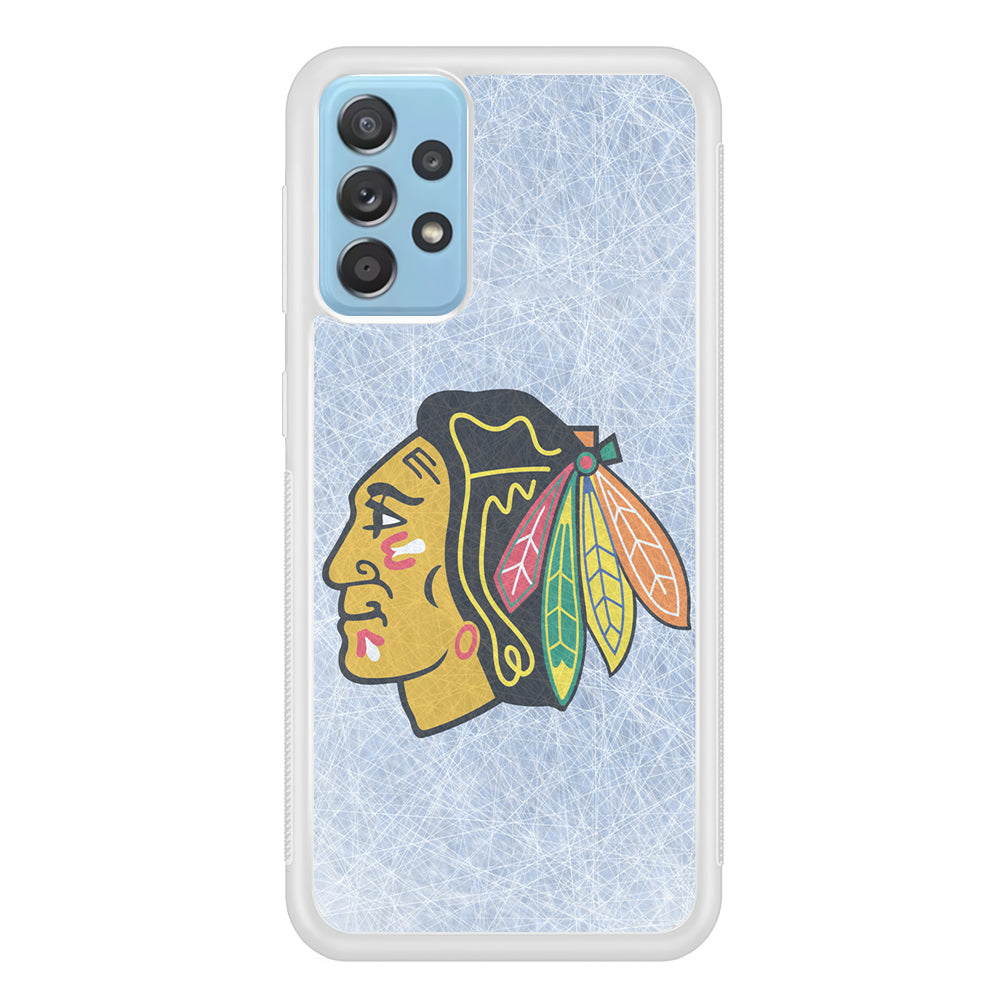 Hockey Chicago Blackhawks NHL 002 Samsung Galaxy A72 Case-Phone Case-Rubber White (2D Case)-Altracase