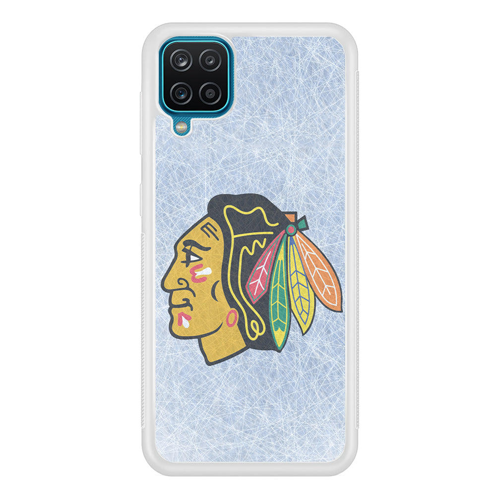 Hockey Chicago Blackhawks NHL 002 Samsung Galaxy A12 Case-Phone Case-Rubber White (2D Case)-Altracase