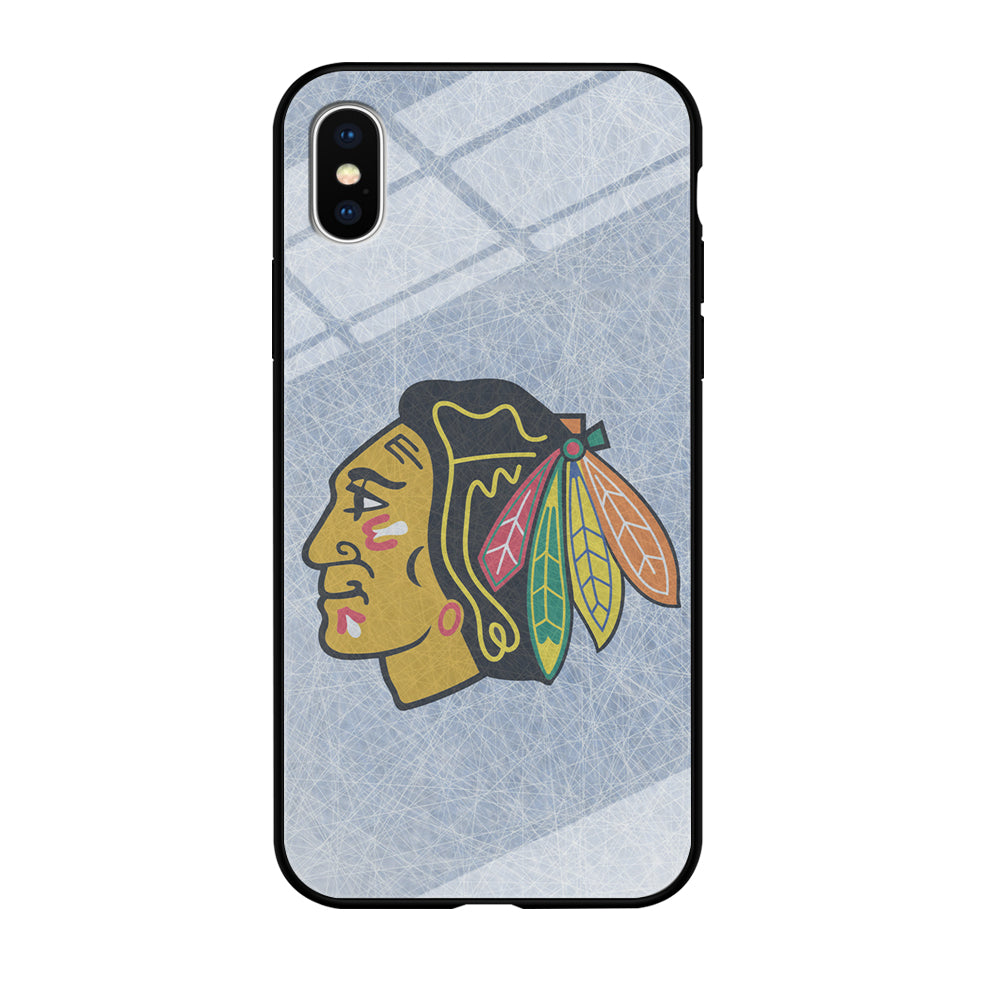 Hockey Chicago Blackhawks NHL 002 iPhone Xs Case-Phone Case-Tempered Glass Case-Altracase