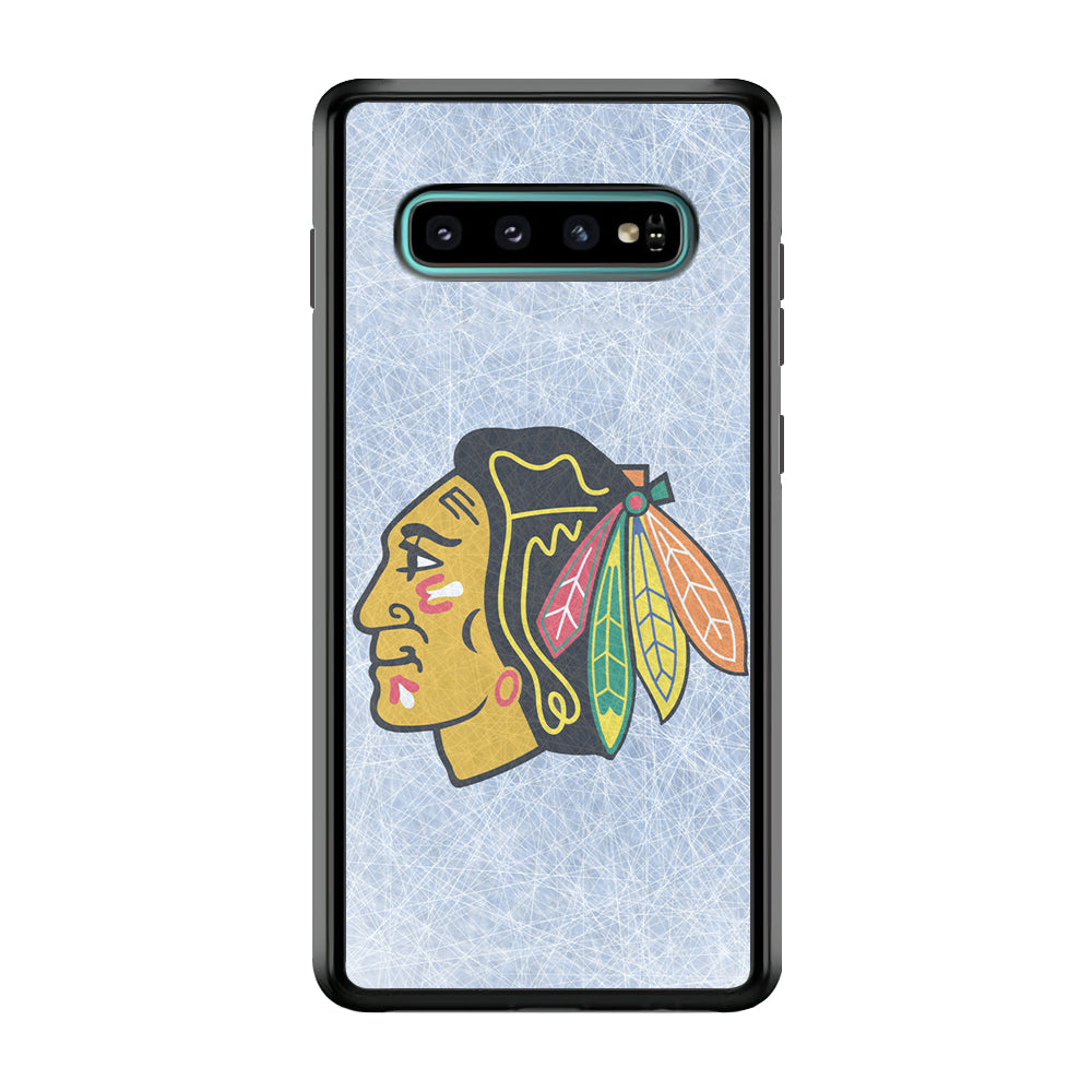 Hockey Chicago Blackhawks NHL 002 Samsung Galaxy S10 Plus Case-Phone Case-Rubber Black (2D Case)-Altracase
