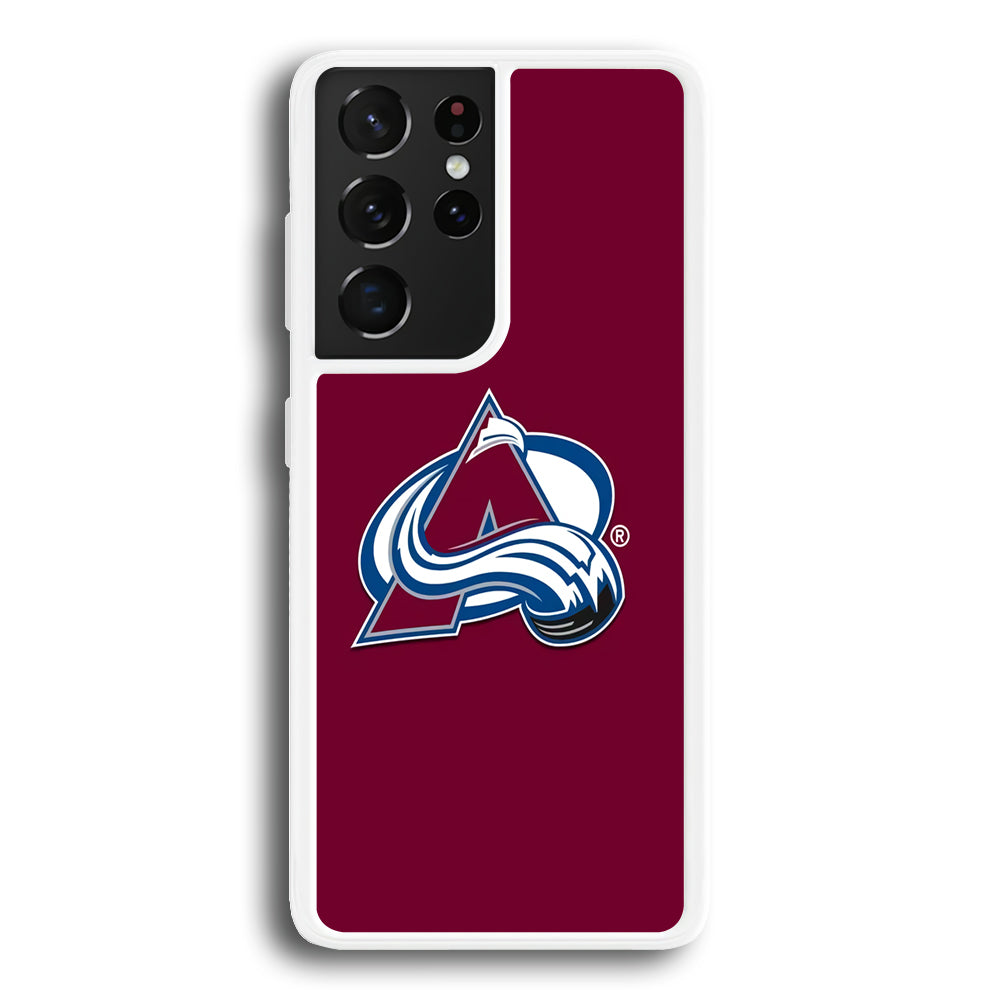 Hockey Colorado Avalanche NHL 001 Samsung Galaxy S21 Ultra Case-Phone Case-Rubber White (2D Case)-Altracase