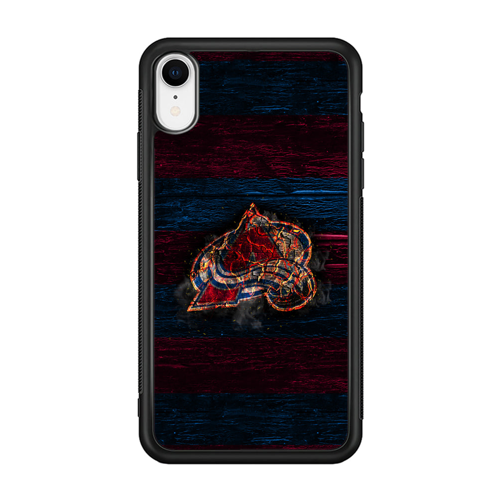 Hockey Colorado Avalanche NHL 002 iPhone XR Case-Phone Case-Rubber Black (2D Case)-Altracase