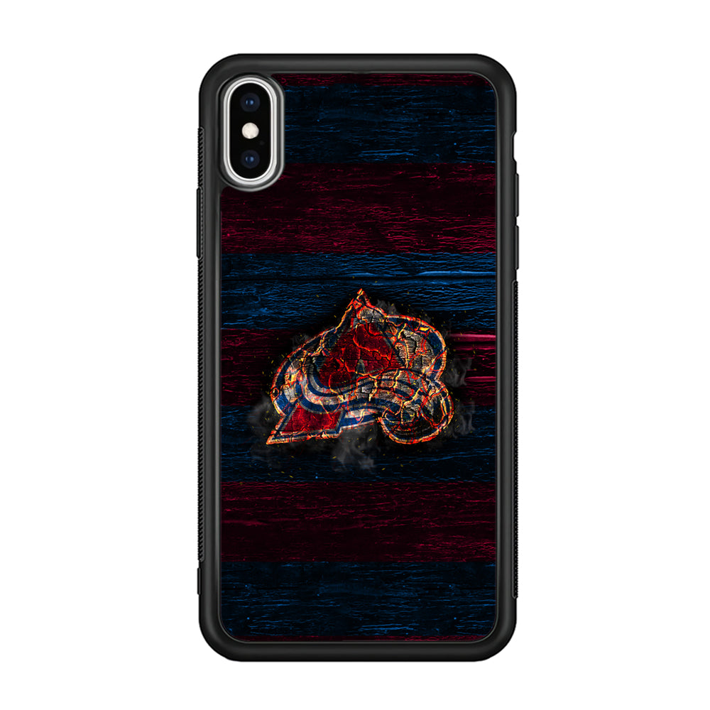 Hockey Colorado Avalanche NHL 002 iPhone Xs Case-Phone Case-Rubber Black (2D Case)-Altracase