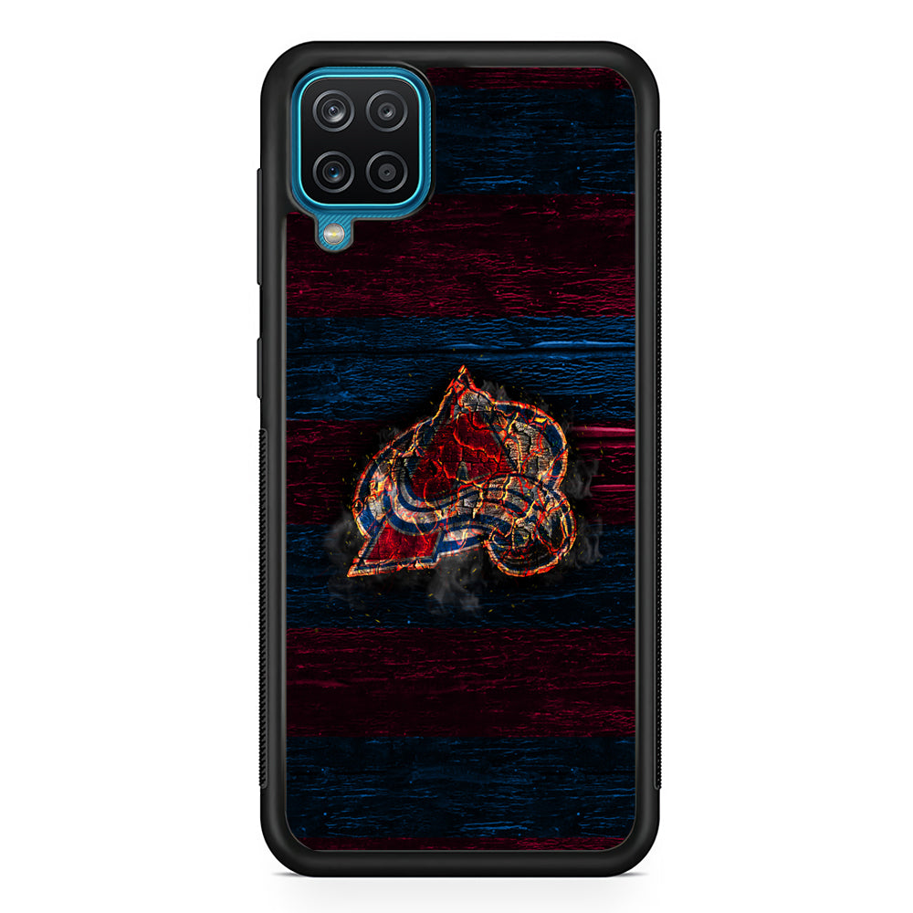 Hockey Colorado Avalanche NHL 002 Samsung Galaxy A12 Case-Phone Case-Rubber Black (2D Case)-Altracase