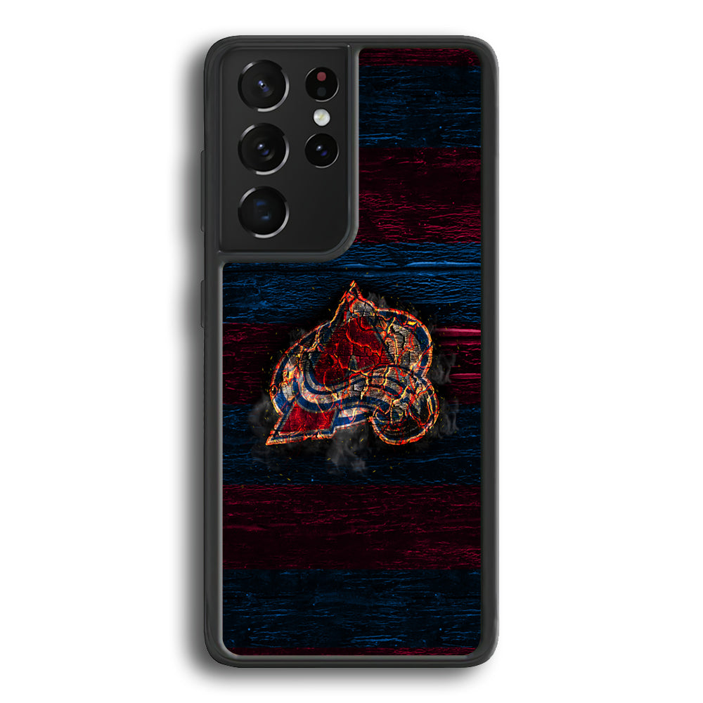 Hockey Colorado Avalanche NHL 002 Samsung Galaxy S21 Ultra Case-Phone Case-Rubber Black (2D Case)-Altracase