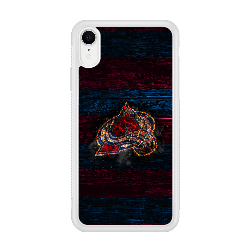 Hockey Colorado Avalanche NHL 002 iPhone XR Case-Phone Case-Rubber White (2D Case)-Altracase