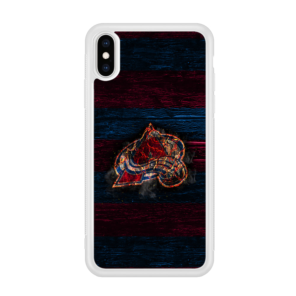 Hockey Colorado Avalanche NHL 002 iPhone Xs Case-Phone Case-Rubber White (2D Case)-Altracase