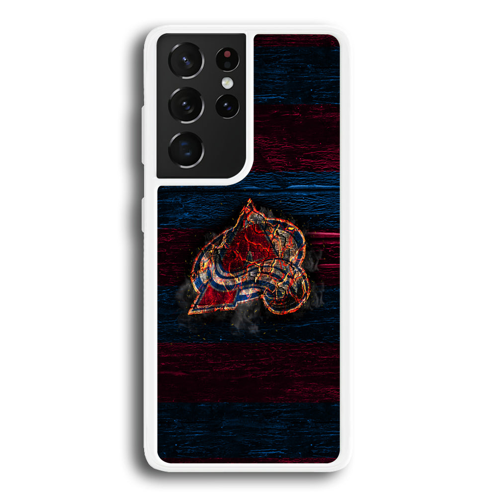 Hockey Colorado Avalanche NHL 002 Samsung Galaxy S21 Ultra Case-Phone Case-Rubber White (2D Case)-Altracase