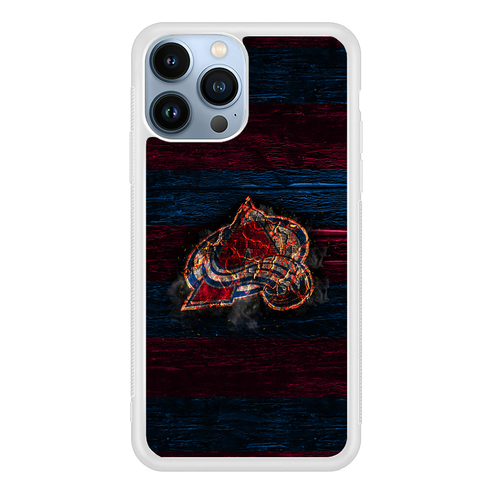 Hockey Colorado Avalanche NHL 002 iPhone 15 Pro Max Case-Phone Case-Rubber White (2D Case)-Altracase