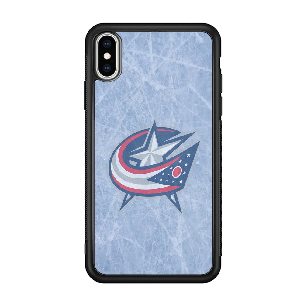 Hockey Columbus Blue Jackets NHL 001 iPhone Xs Case-Phone Case-Rubber Black (2D Case)-Altracase