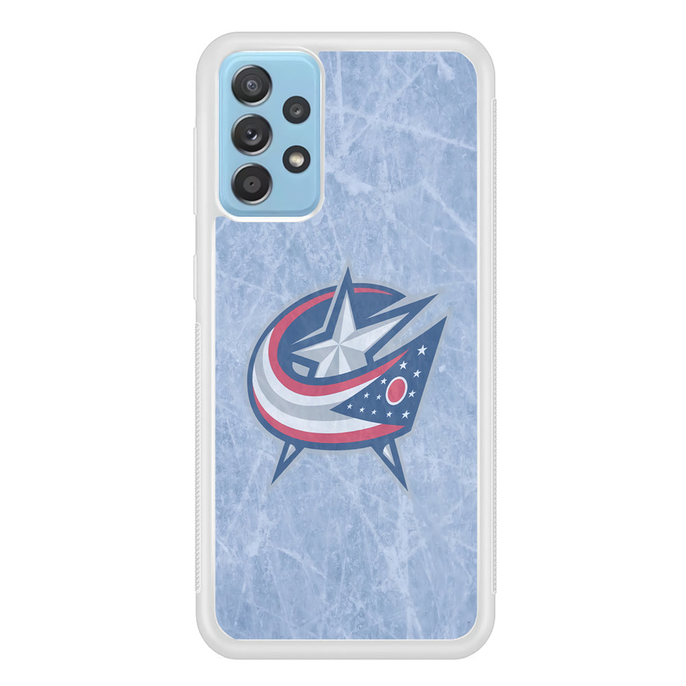 Hockey Columbus Blue Jackets NHL 001 Samsung Galaxy A72 Case-Phone Case-Rubber White (2D Case)-Altracase