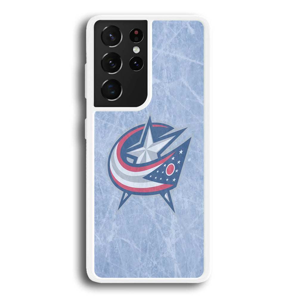 Hockey Columbus Blue Jackets NHL 001 Samsung Galaxy S22 Ultra Case-Phone Case-Rubber White (2D Case)-Altracase
