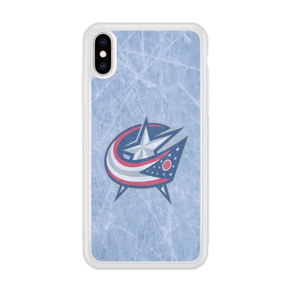 Hockey Columbus Blue Jackets NHL 001 iPhone Xs Max Case-Phone Case-Rubber White (2D Case)-Altracase