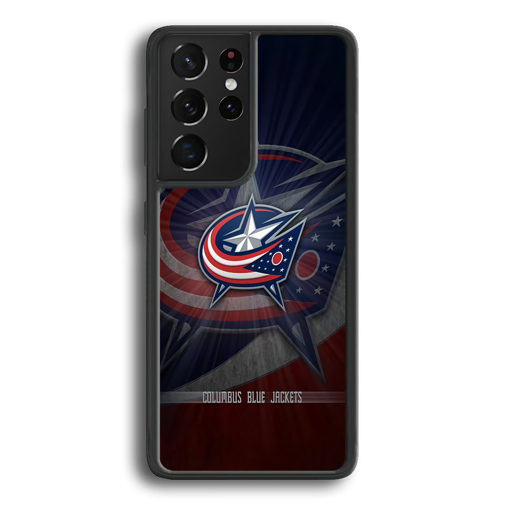 Hockey Columbus Blue Jackets NHL 002 Samsung Galaxy S23 Ultra Case-Phone Case-Rubber Black (2D Case)-Altracase
