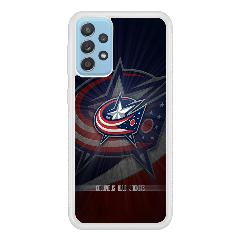 Hockey Columbus Blue Jackets NHL 002 Samsung Galaxy A72 Case-Phone Case-Rubber White (2D Case)-Altracase