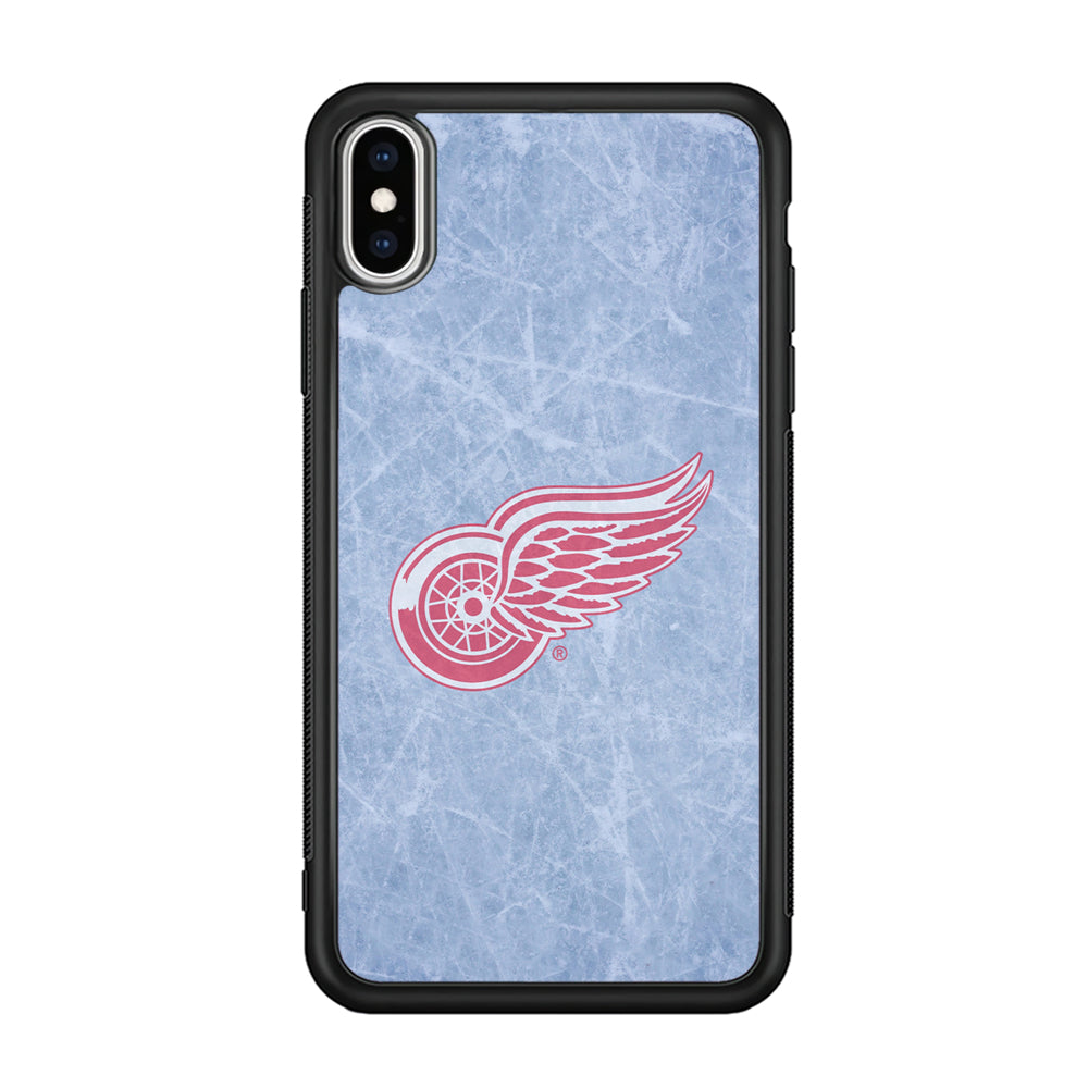 Hockey Detroit Red Wings NHL 001 iPhone Xs Case-Phone Case-Rubber Black (2D Case)-Altracase
