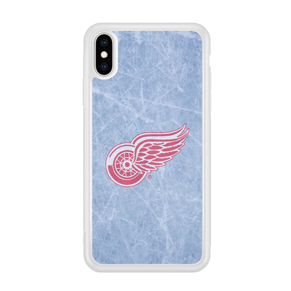 Hockey Detroit Red Wings NHL 001 iPhone Xs Case-Phone Case-Rubber White (2D Case)-Altracase