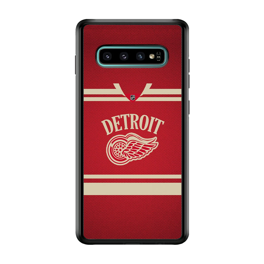Hockey Detroit Red Wings NHL 002 Samsung Galaxy S10 Case-Phone Case-Rubber Black (2D Case)-Altracase
