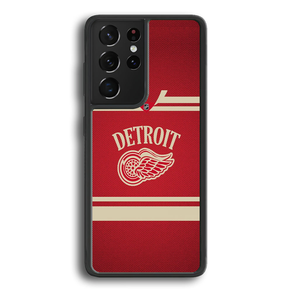 Hockey Detroit Red Wings NHL 002 Samsung Galaxy S21 Ultra Case-Phone Case-Rubber Black (2D Case)-Altracase
