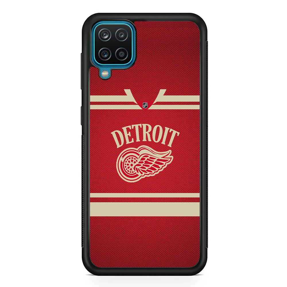 Hockey Detroit Red Wings NHL 002 Samsung Galaxy A12 Case-Phone Case-Rubber Black (2D Case)-Altracase