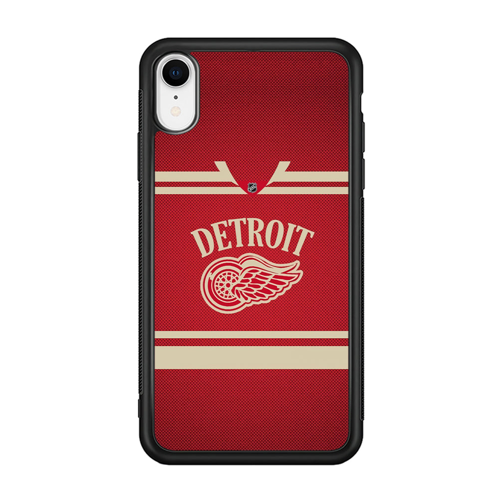 Hockey Detroit Red Wings NHL 002 iPhone XR Case-Phone Case-Rubber Black (2D Case)-Altracase