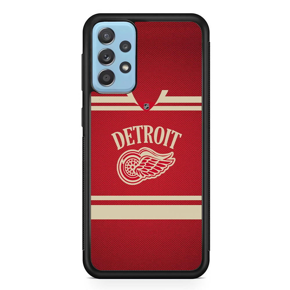 Hockey Detroit Red Wings NHL 002 Samsung Galaxy A72 Case-Phone Case-Rubber Black (2D Case)-Altracase