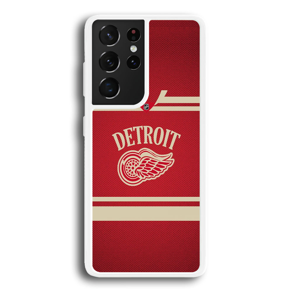 Hockey Detroit Red Wings NHL 002 Samsung Galaxy S21 Ultra Case-Phone Case-Rubber White (2D Case)-Altracase