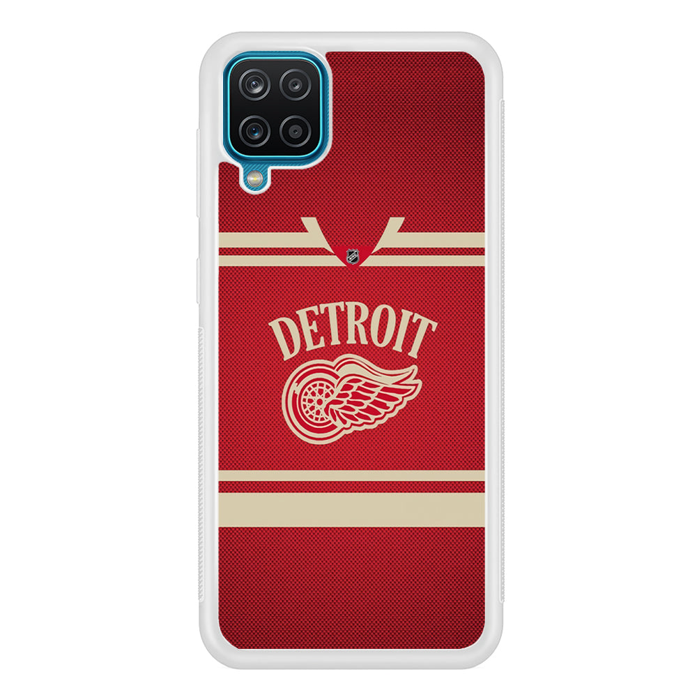 Hockey Detroit Red Wings NHL 002 Samsung Galaxy A12 Case-Phone Case-Rubber White (2D Case)-Altracase
