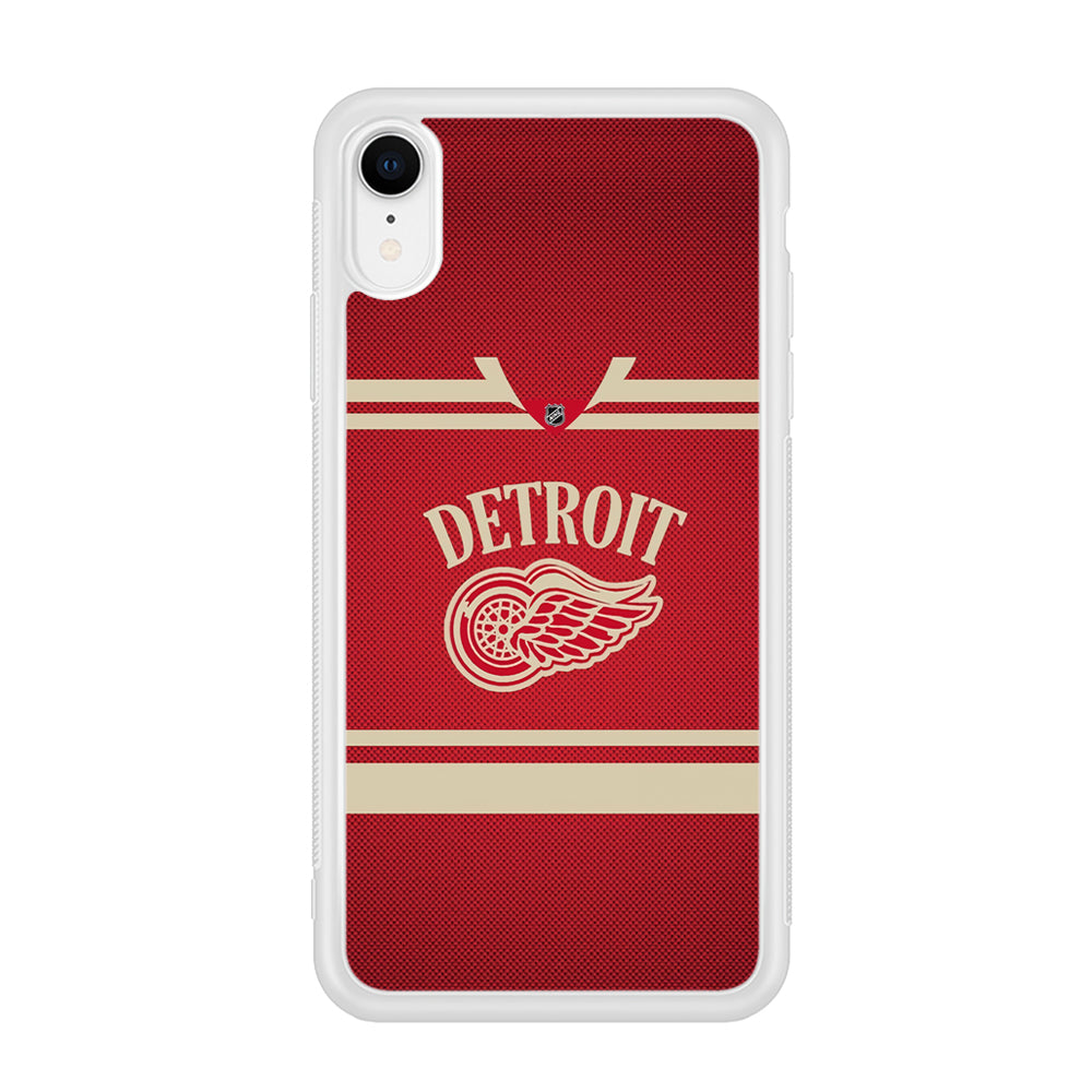 Hockey Detroit Red Wings NHL 002 iPhone XR Case-Phone Case-Rubber White (2D Case)-Altracase