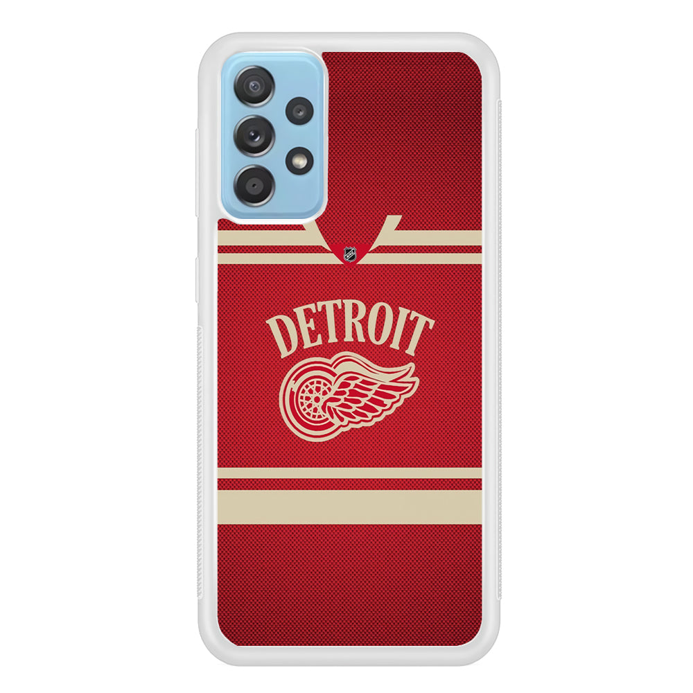 Hockey Detroit Red Wings NHL 002 Samsung Galaxy A72 Case-Phone Case-Rubber White (2D Case)-Altracase