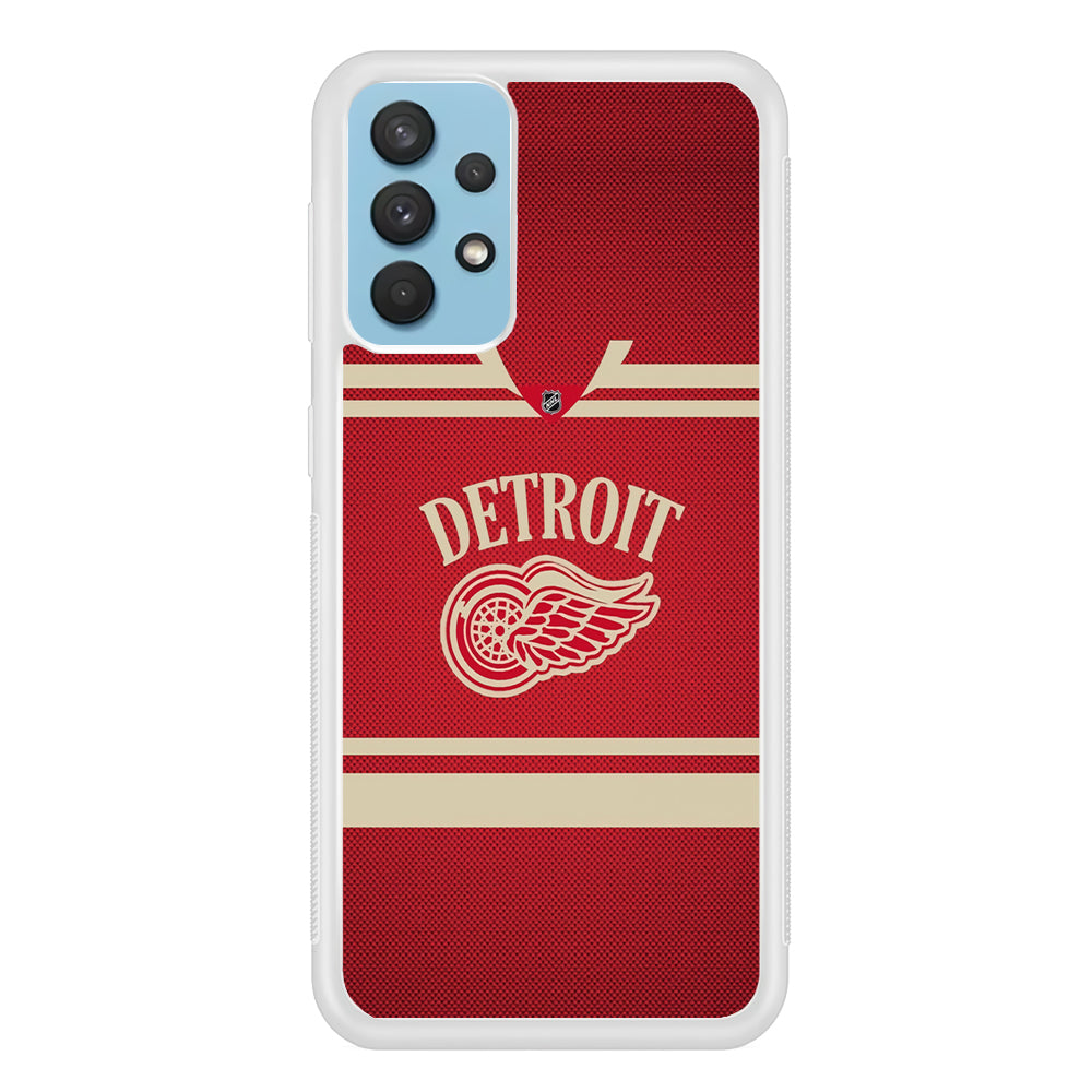 Hockey Detroit Red Wings NHL 002 Samsung Galaxy A32 Case-Phone Case-Rubber White (2D Case)-Altracase
