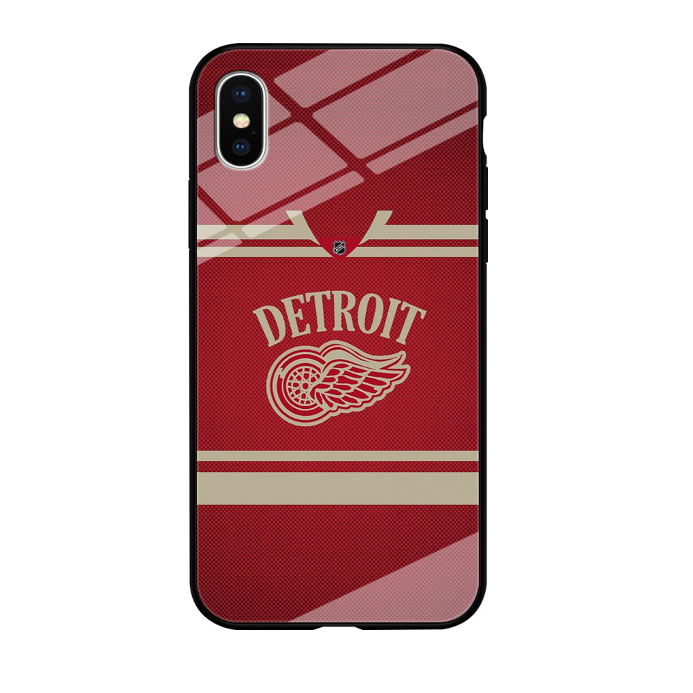 Hockey Detroit Red Wings NHL 002 iPhone Xs Case-Phone Case-Tempered Glass Case-Altracase