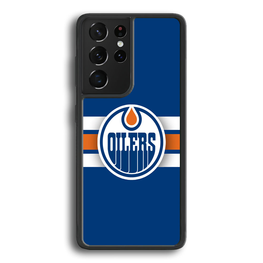 Hockey Edmonton Oilers NHL 001 Samsung Galaxy S23 Ultra Case-Phone Case-Rubber Black (2D Case)-Altracase