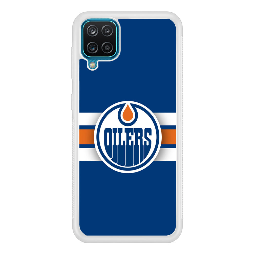 Hockey Edmonton Oilers NHL 001 Samsung Galaxy A12 Case-Phone Case-Rubber White (2D Case)-Altracase