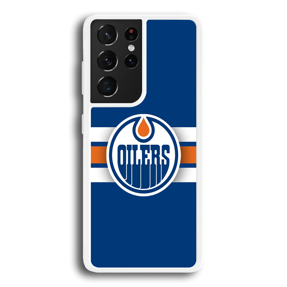 Hockey Edmonton Oilers NHL 001 Samsung Galaxy S23 Ultra Case-Phone Case-Rubber White (2D Case)-Altracase