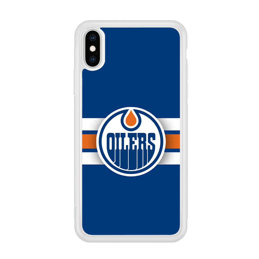 Hockey Edmonton Oilers NHL 001 iPhone Xs Case-Phone Case-Rubber White (2D Case)-Altracase