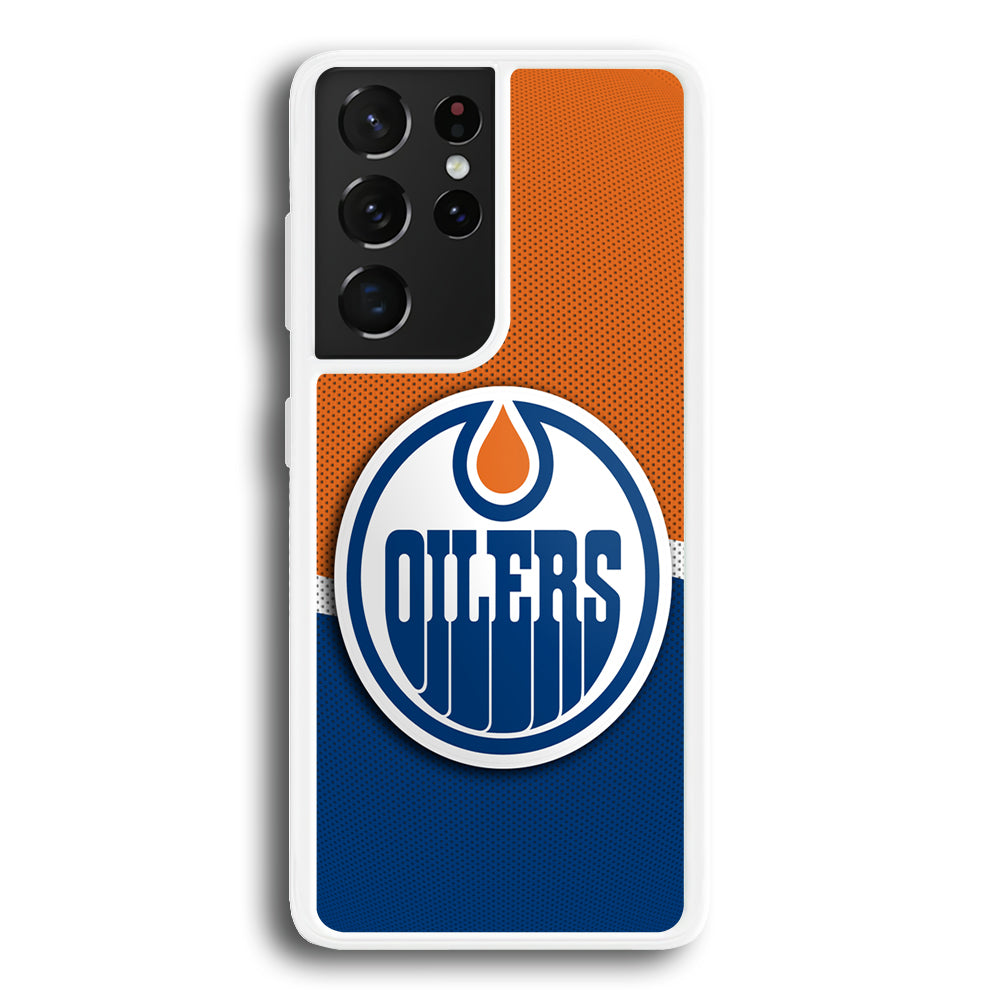 Hockey Edmonton Oilers NHL 002 Samsung Galaxy S21 Ultra Case-Phone Case-Rubber White (2D Case)-Altracase