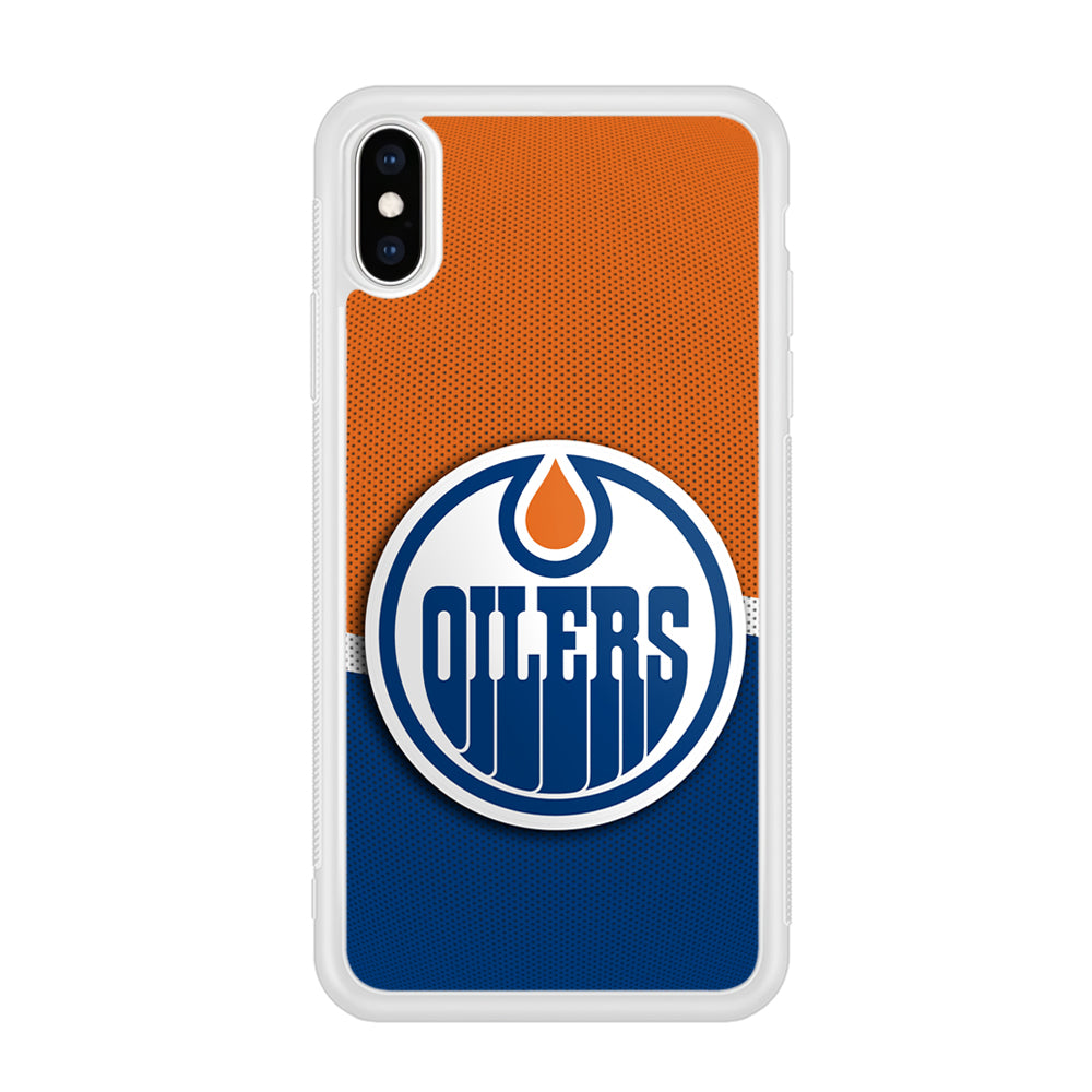 Hockey Edmonton Oilers NHL 002 iPhone Xs Case-Phone Case-Rubber White (2D Case)-Altracase