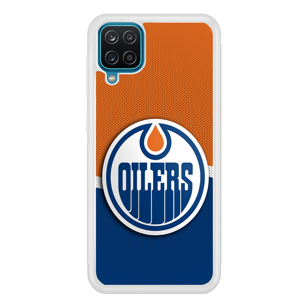 Hockey Edmonton Oilers NHL 002 Samsung Galaxy A12 Case-Phone Case-Rubber White (2D Case)-Altracase