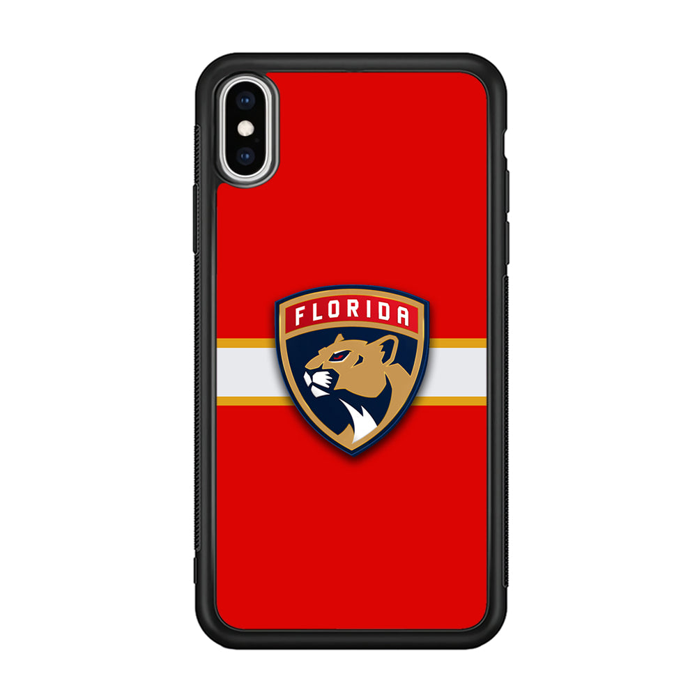 Hockey Florida Panthers NHL 002 iPhone Xs Case-Phone Case-Rubber Black (2D Case)-Altracase