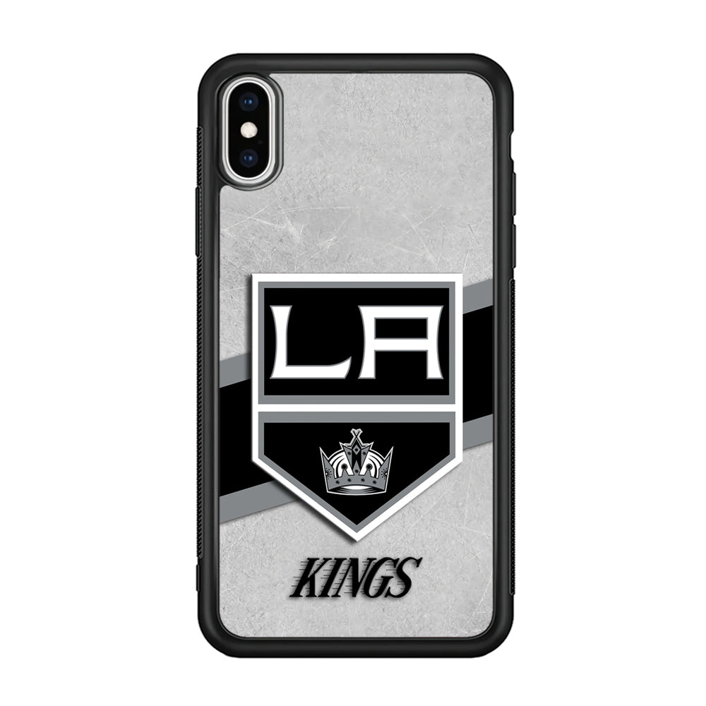 Hockey Los Angeles Kings NHL 002 iPhone Xs Case-Phone Case-Rubber Black (2D Case)-Altracase