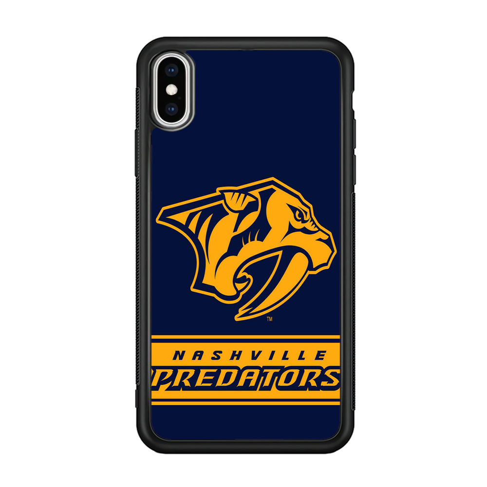 Hockey Nashville Predators NHL 001 iPhone Xs Case-Phone Case-Rubber Black (2D Case)-Altracase